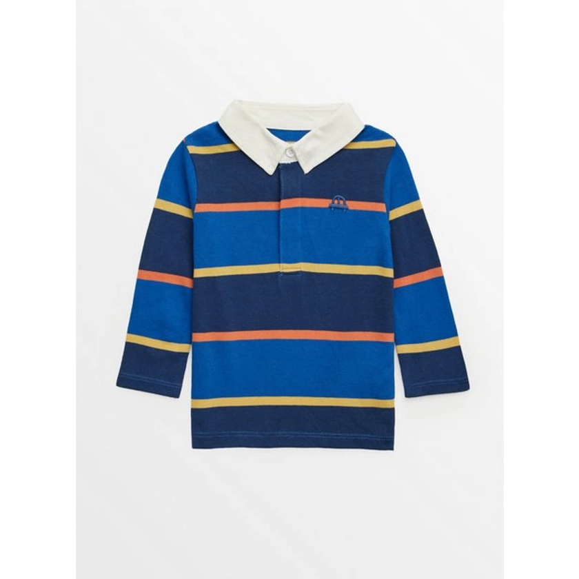 Buy Blue Stripe Long Sleeve Rugby Polo Top 12-18 months | Tops | Tu