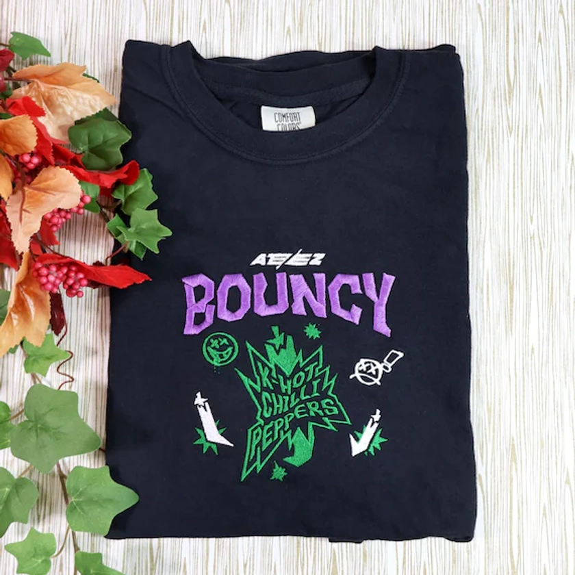 Ateez Bouncy KPOP Embroidered T-shirt Sweatshirt Crewneck