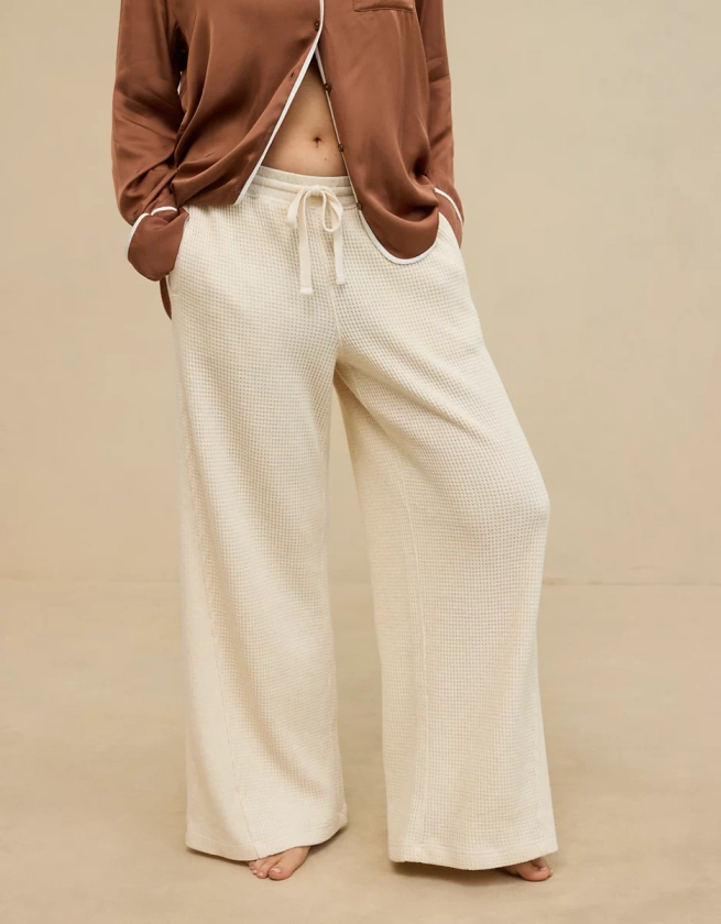 Aerie Waffle Wide Leg Skater Pant