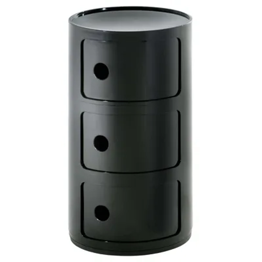 Rangement Kartell Componibili 3 tiroirs - Noir | Made In Design