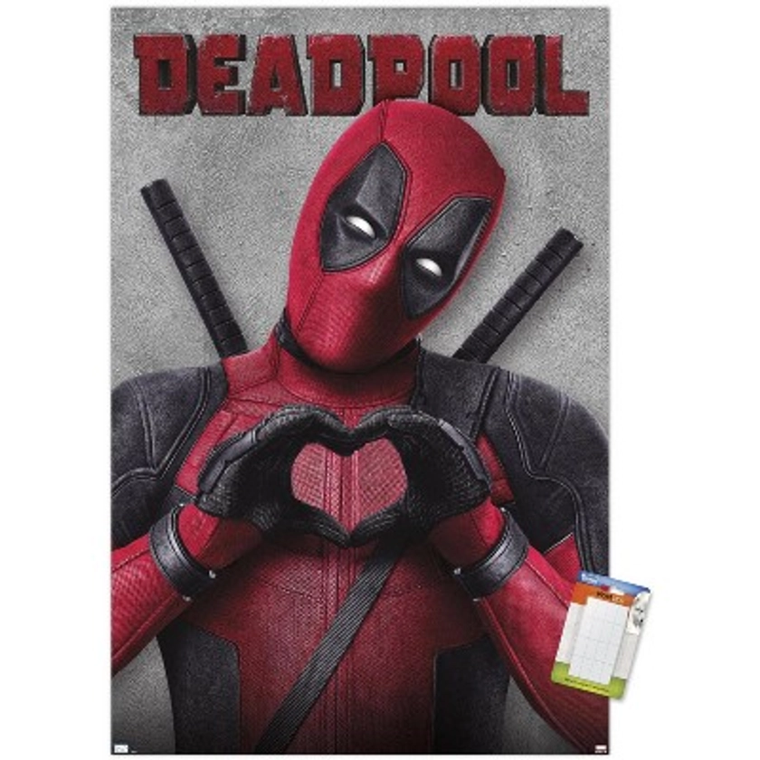 Trends International Marvel Deadpool Legacy - Heart Unframed Wall Poster Print White Mounts Bundle 14.725" x 22.375"