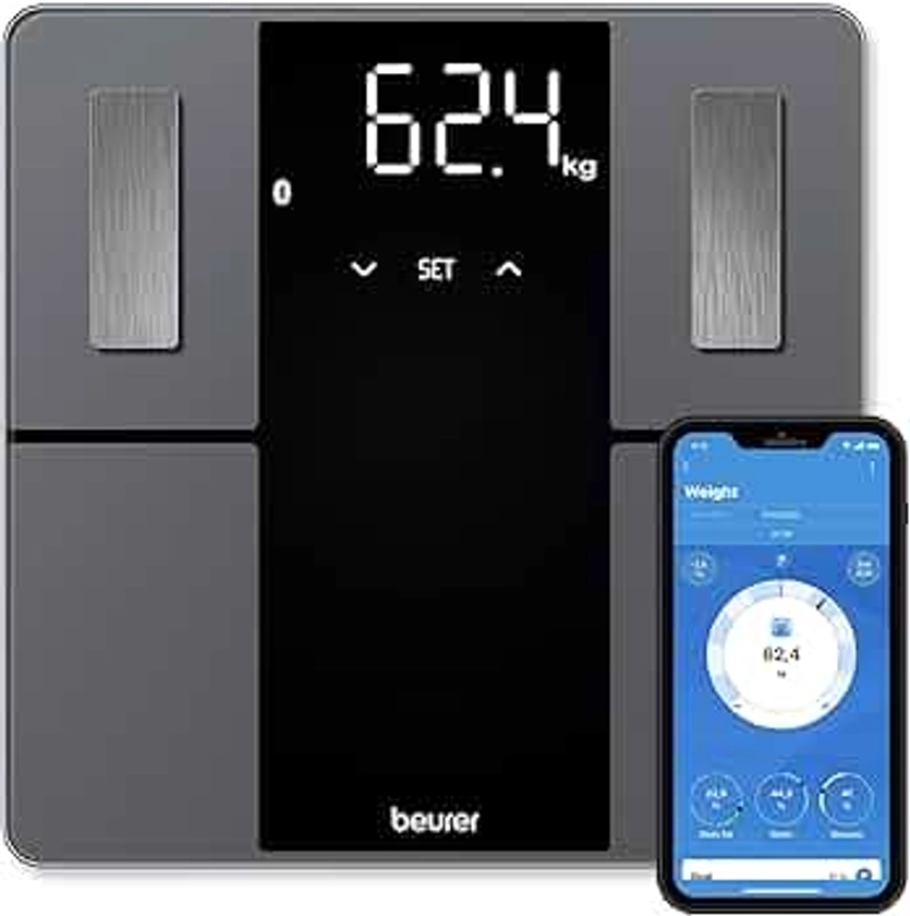 Beurer BF500 Body Analysis Scale | Digital Bathroom Scale with precise full-body analysis | Bluetooth Smart Scale with app connection | 180kg weight capacity