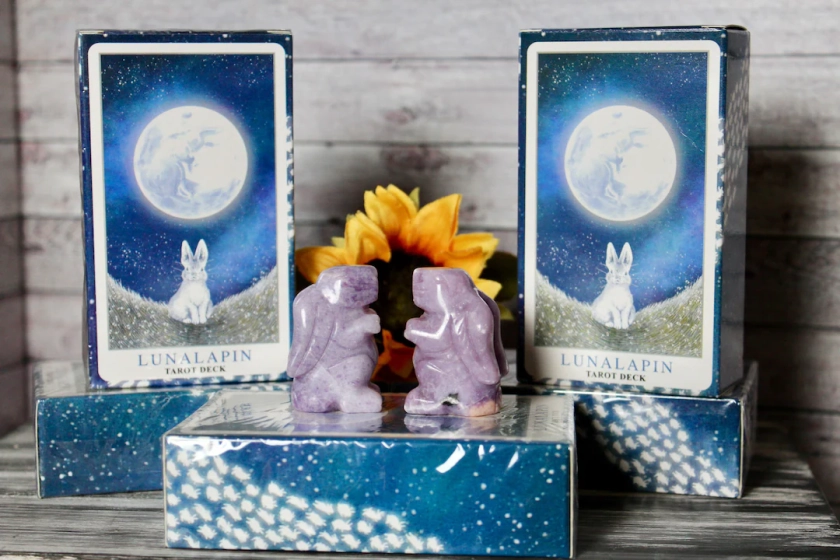 Bunny Tarot Cards with bonus 6 Oracle Cards ~ Beautiful and Whimsical ~ means a spirit angel is with you ~ New ~ Sealed~ Playing Cards Only