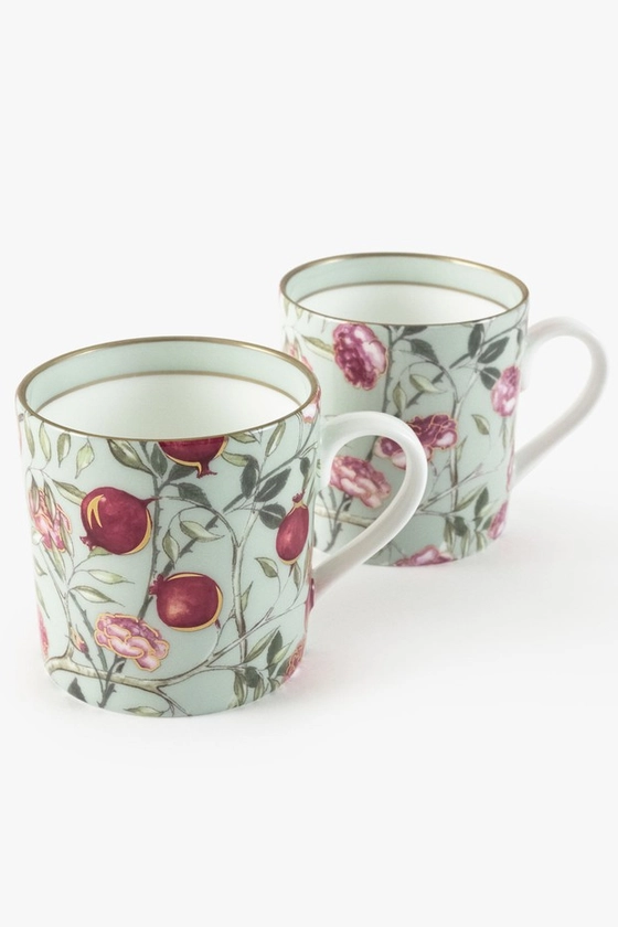 Goodearth | Set Of 2- Pomegranates & Roses Tea Mugs
