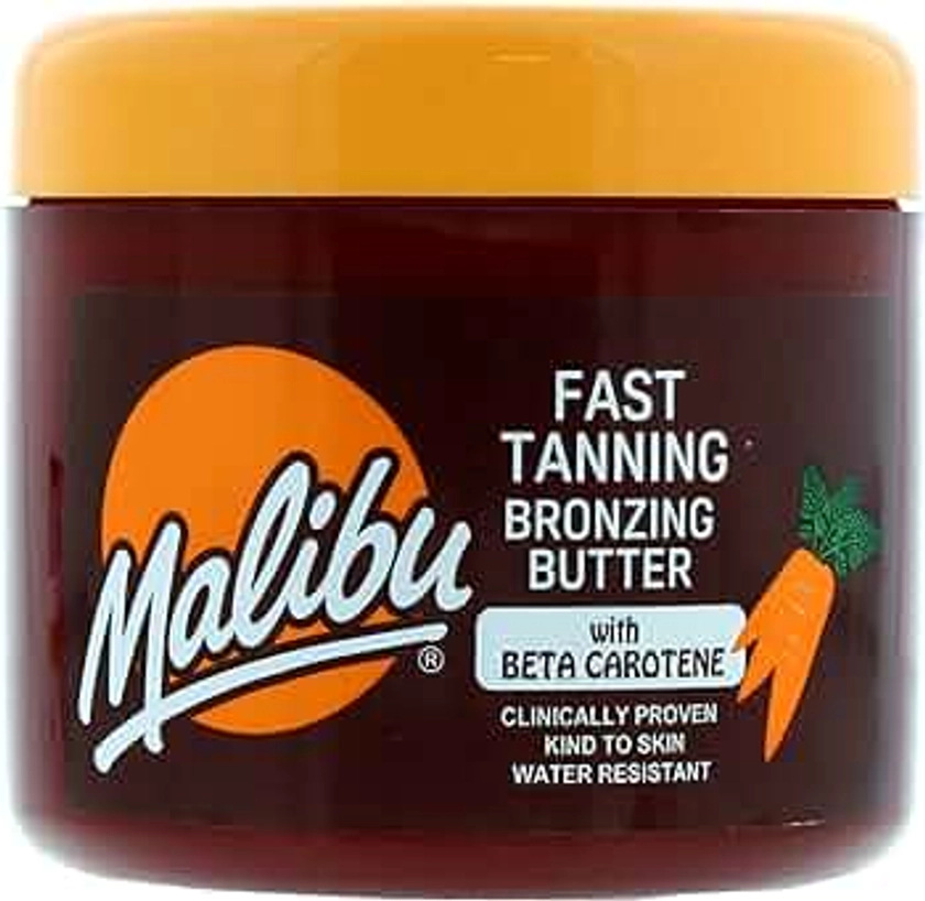 Malibu Sun Bronzing Fast Tanning Body Butter with Beta Carotene, Tropical Coconut Fragrance, 300ml