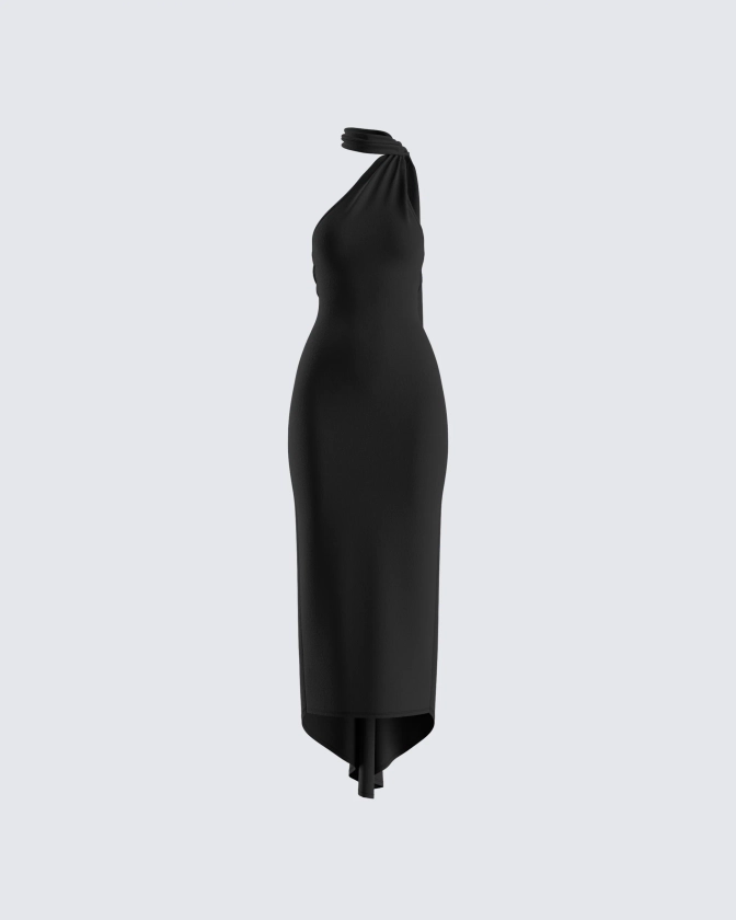 Toni Black One Shoulder Dress