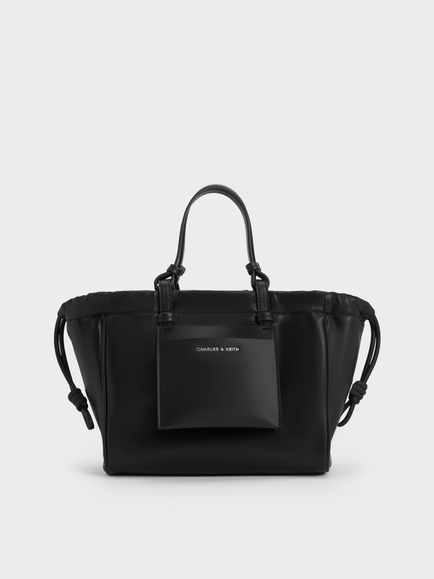 Noir Babylon Drawstring Tote Bag | CHARLES & KEITH