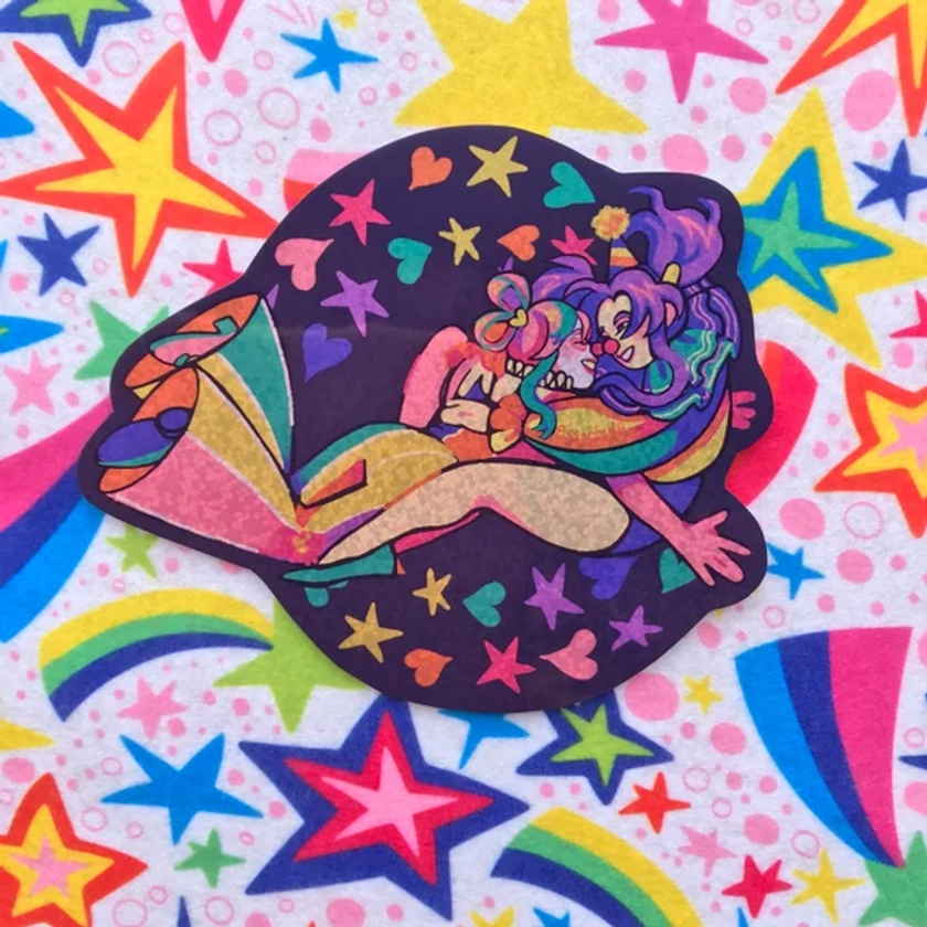 Glittery Clown Girlfriends Sticker