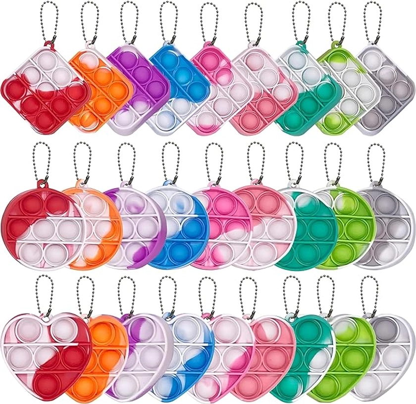 Gytera Lot de 27 mini jouets sensoriels pour adultes, porte-clés simple à bulles sensorielles pour soulager le stress pour enfants, petit porte-clés pop décoratif, cadeau pour enfants, remplissage de : Amazon.ca: Jeux et Jouets