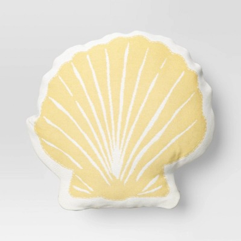 Seashell Shaped Throw Pillow Yellow - Room Essentials™