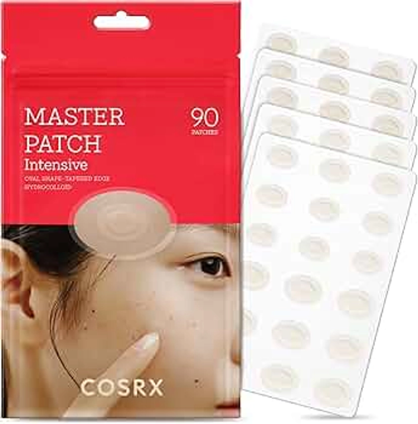 COSRX Master Patch Intensive | Oval-Shaped Hydrocolloid Pimple Patch with Tea Tree Oil & Salicylic Acid | Quick & Easy Blemish, Zit, Spot Treatment (90 Patches (Medium, Large), 90, Count)