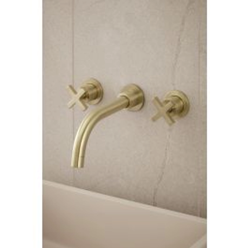 Bayor - 3-Hole Basin Mixer - Wall Mounted - Crosshead