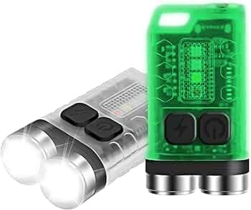 Boruit V3 Mini Torcia LED, 900 Lumens Portachiavi Torcia con Luce UV, 10 Modalità, Base Magnetica, IP65 Torcia Impermeabile per Campeggio Esterno