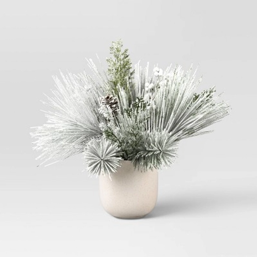 Small Heavy Flocked Artificial Plant Arrangement - Threshold™