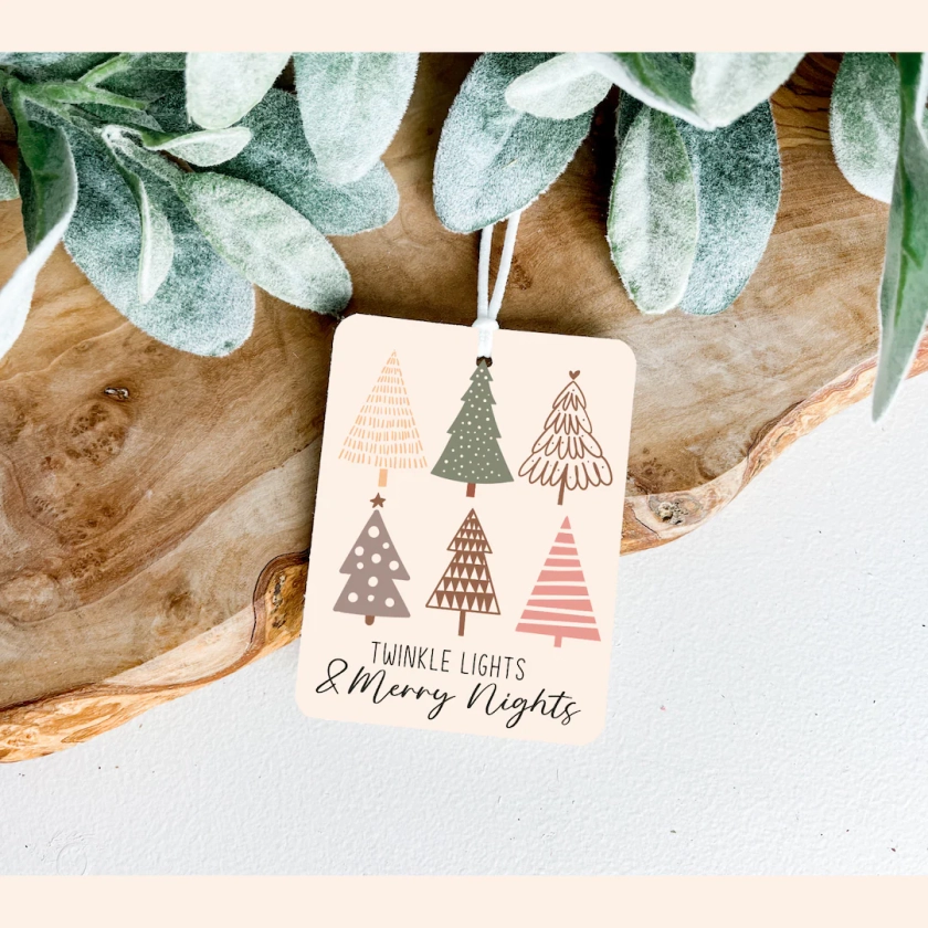 Twinkle Lights And Merry Nights Christmas Car Air Freshen | Car Scents | Car Freshie | Stocking Stuffers | Christmas Car Coaster