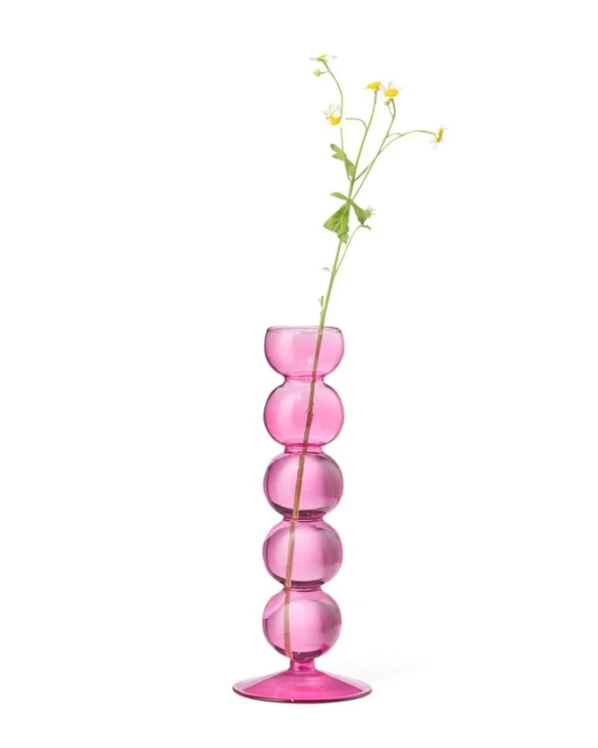 vase en verre rose - HEMA