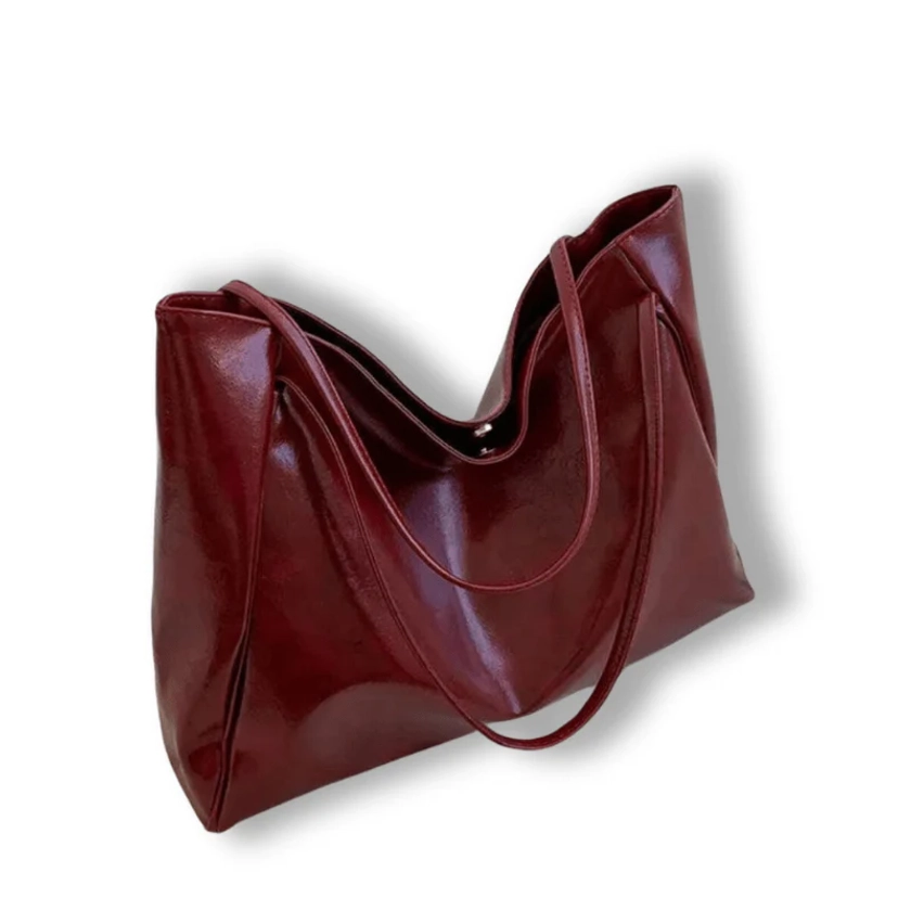 Sac Cabas Cuir Souple Rouge