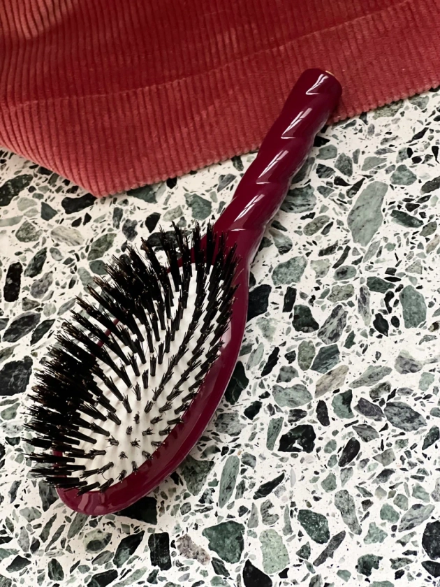 Universal Care Boar Bristle Hair Brush Cherry Red | La Bonne Brosse