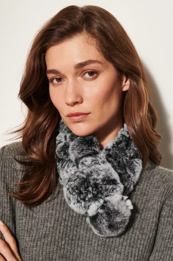 Alpina Rex Rabbit Fur Convertible Headband and Scarf