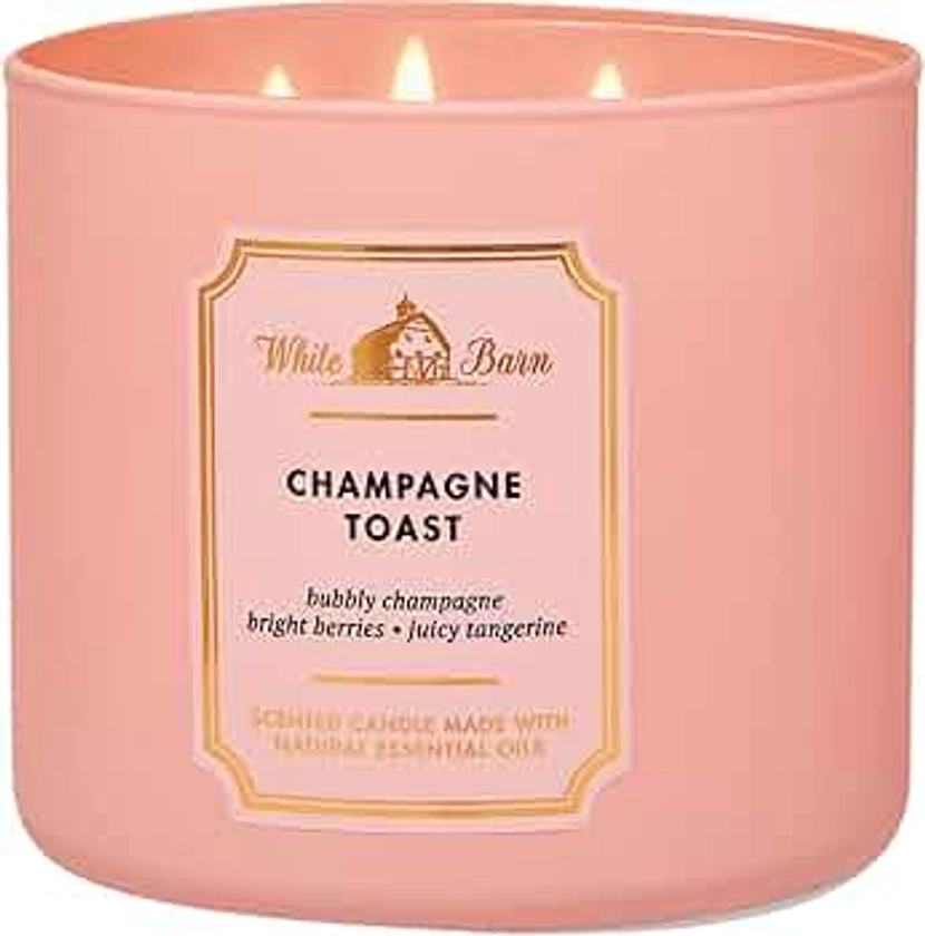 Bath and Body Works White Barn Champagne Toast 3 Wick Candle 14.5 Ounce Basic White Barn Label, Scented