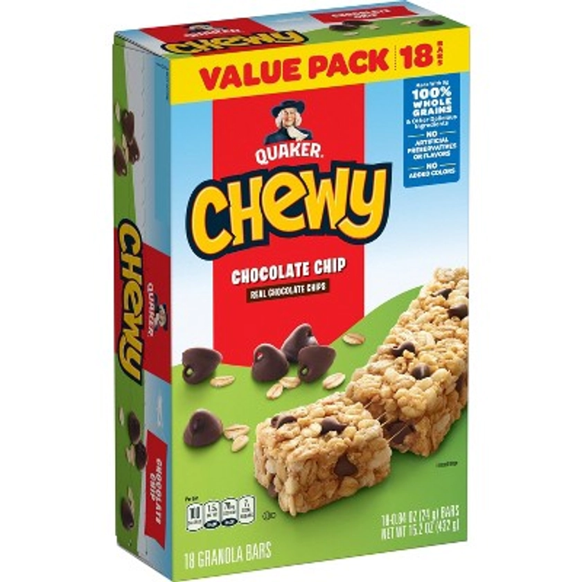 Quaker Chewy Chocolate Chip Granola Bars - 15.2oz/18ct