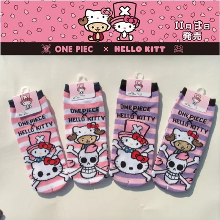 Kawaii HelloKittys Women Socks Cute Cartoon Anime Boat Sock Cotton Invisible Breathable Girls Short Socks Birthday Gift for Kids