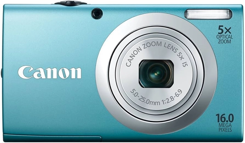 Canon PowerShot A2400 IS 16.0 MP Digital Camera with 5x Optical Image Stabilized Zoom 28mm Wide-Angle Lens with 720p Full HD Video Recording and 2.7-Inch LCD (Blue)
