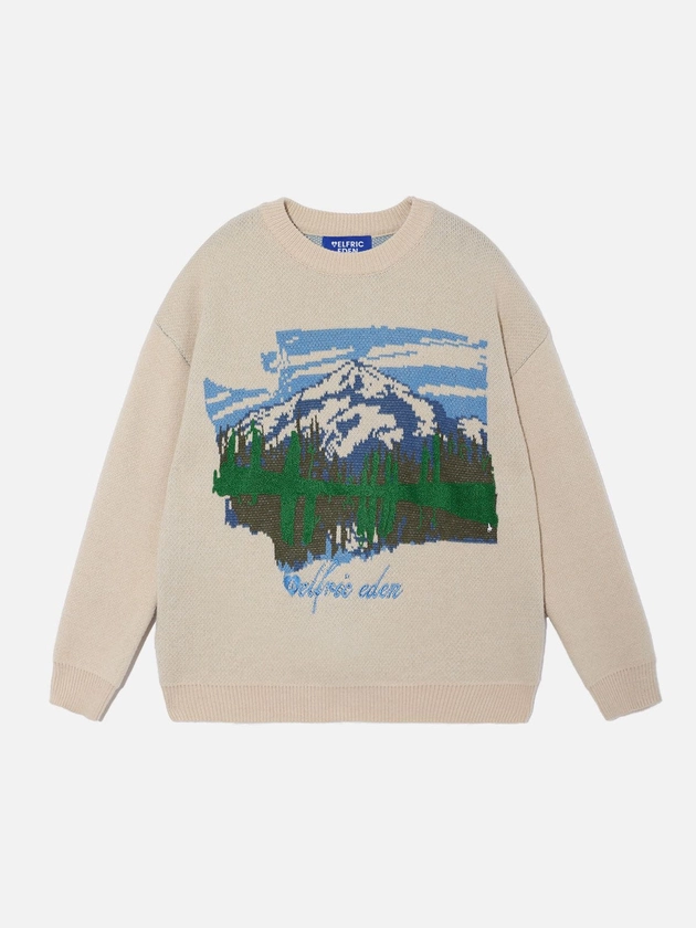 Aelfric Eden Oil Painting Mountain Sweater