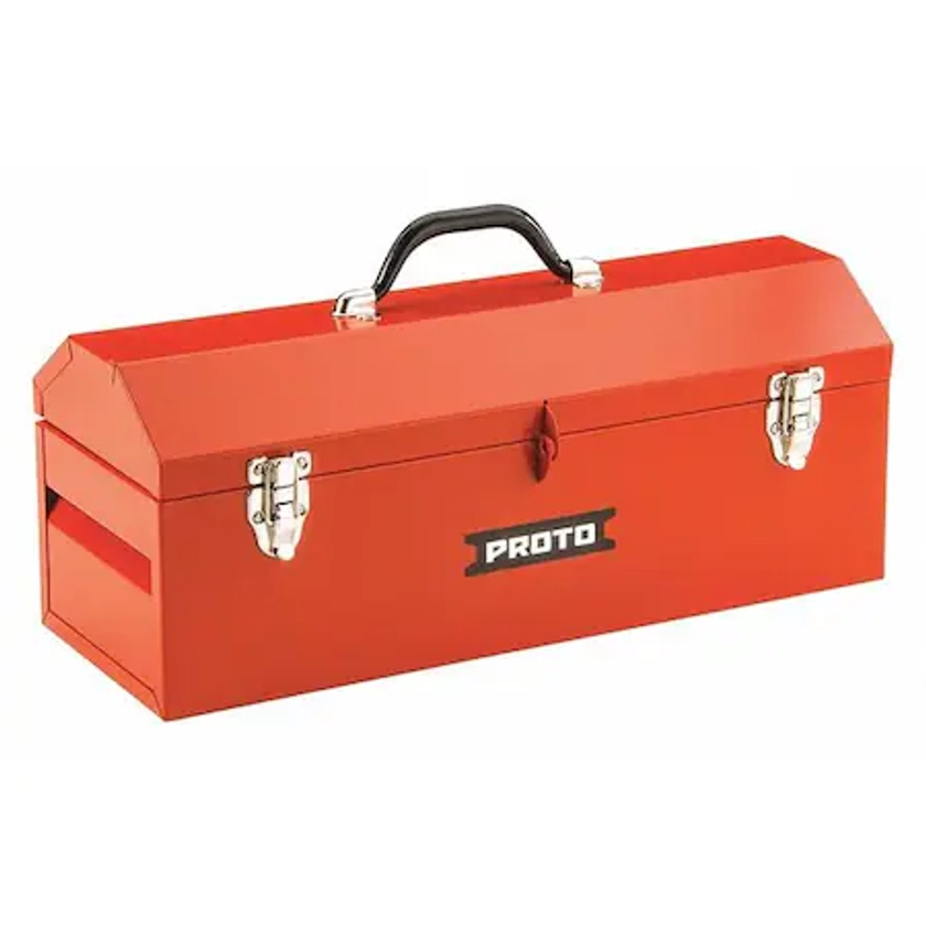 Proto 19"W Steel, Safety Red Portable Tool Box, Powder Coated, 7"H J9971R | Zoro