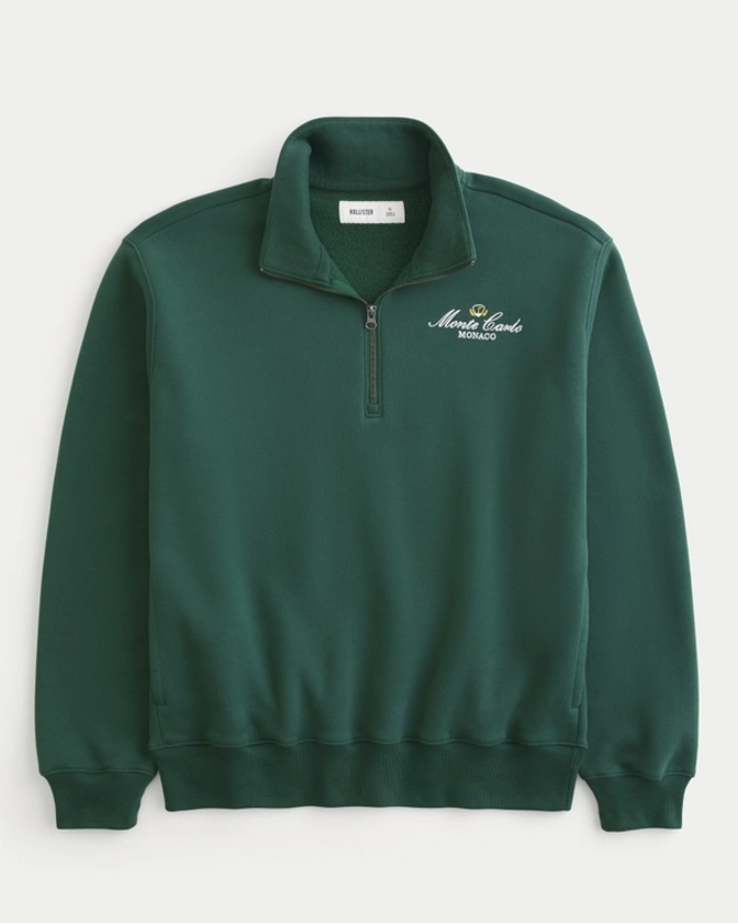 Men's Relaxed Monte Carlo Graphic Half-Zip Sweatshirt | Men's Tops | HollisterCo.com