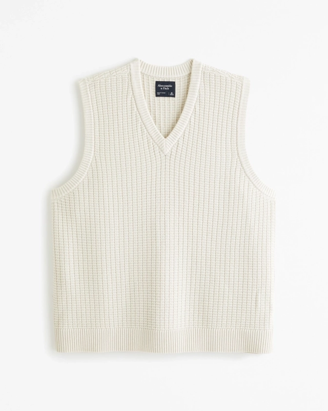 Men's Oversized Stitchy Sweater Vest | Men's Tops | Abercrombie.com