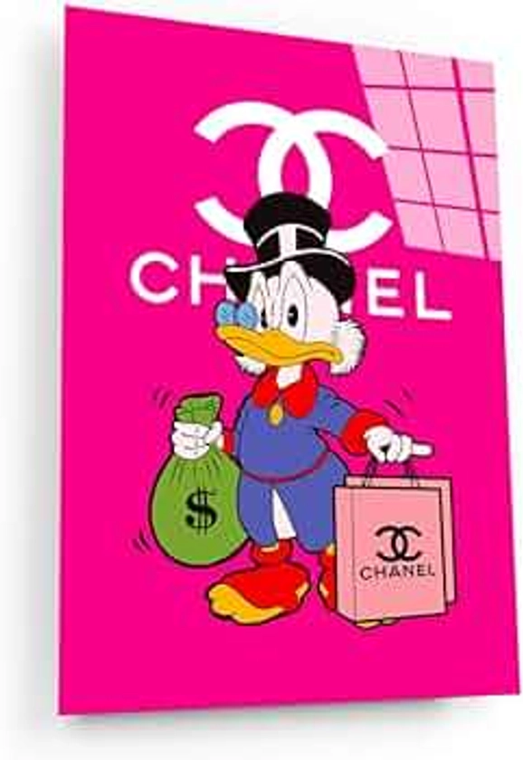 Pink Wall Art, Modern Scrooge McDuck Living Room Wall Decor, Alec Monopoly Inspired, Modern Home Pop Art, Luxury Poster, Office Decor