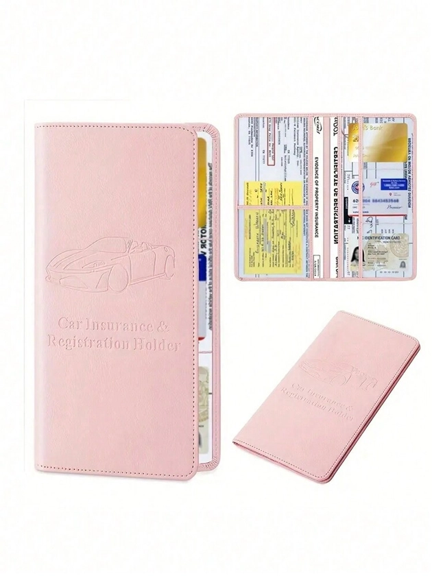 1pc Car Registration & Insurance Card Holder For Women And Men Car Registration And Insurance Holder Vehicle Glove Box Car Organizer Auto Truck Car Accessories Auto Glove Box Organizer Document Wallet Faux Leather Manual Folder Vehicle License Document Glove Box Compartment Organizer Car Insurance Data Document Protector & Business Card Holder For ID Driver's License Key Contact Information Cards Essential Car Wallet Case Organize Your Car Documents Easily - Auto Truck Comparment Accessories Case For Registration Insurance Driver License & More! Business Casual