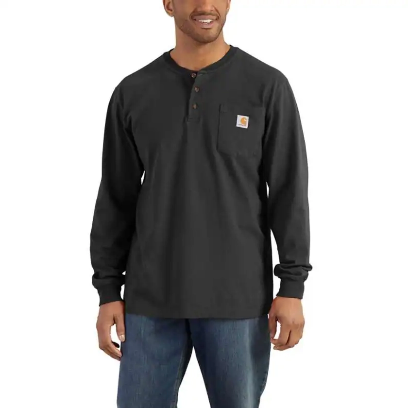 Loose Fit Heavyweight Long-Sleeve Pocket Henley T-Shirt | REG | Carhartt