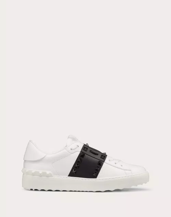 Sneakers Open Avec Bande Lamée pour Femme en Blanc/platine | Valentino FR