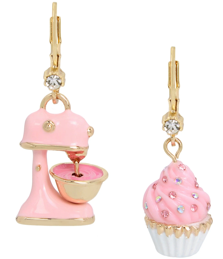 Betsey Johnson Crystal Cupcake Rhinestone Mismatch Drop Earrings | Dillard's