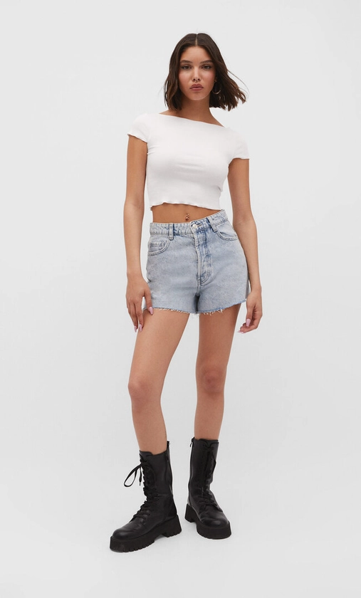 Short en jean taille haute