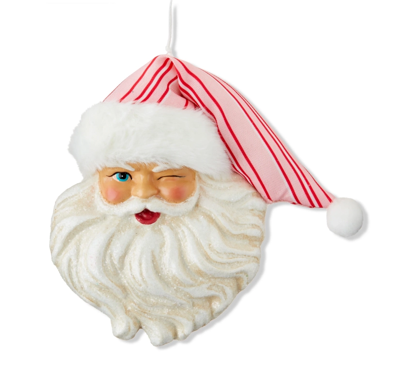 Winter Blush Santa Head Christmas Ornament, 5.12 in, by Holiday Time