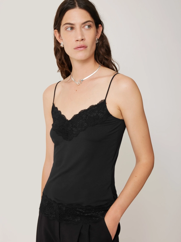 Modal Lace Vest | Black