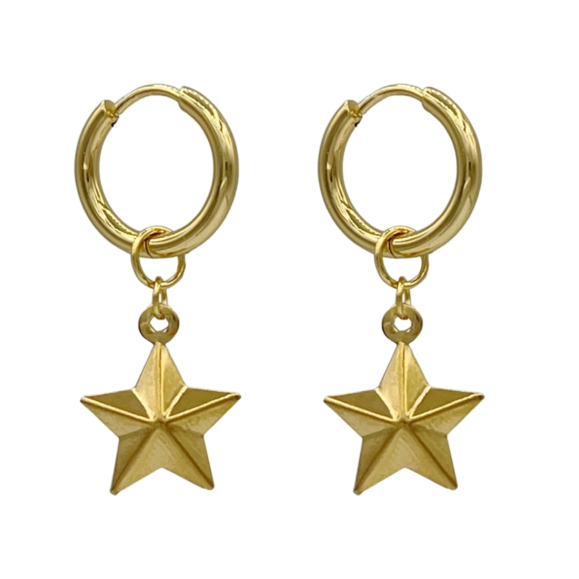 shooting star oorbellen - goud