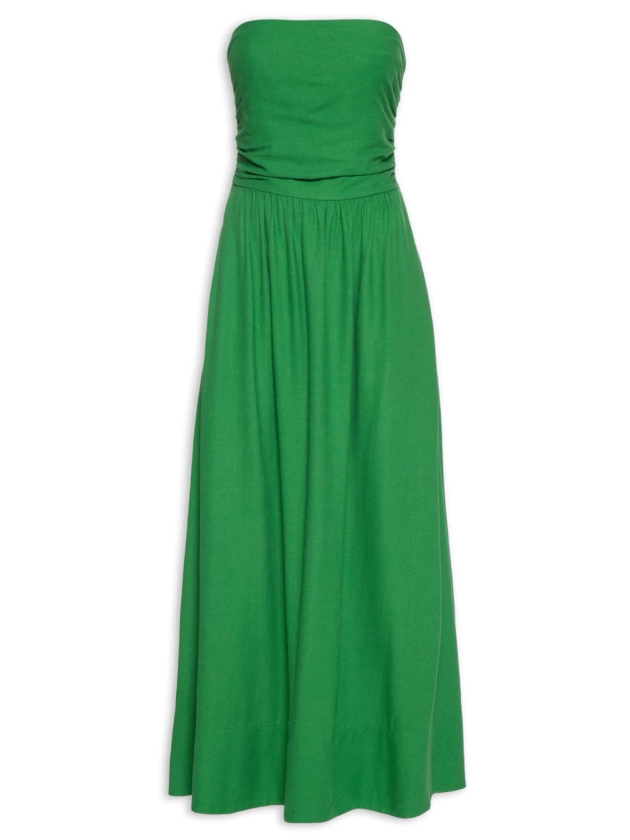 Vestido Busto Franzido - Verde