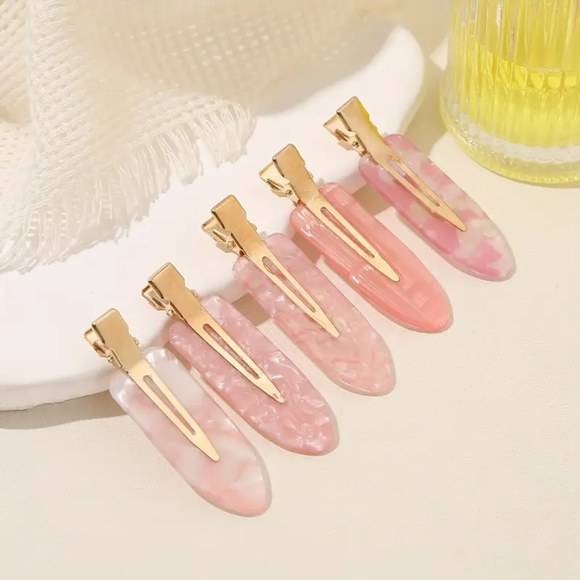 Pink No crease Hair Clips Women Elegant Cute Water Drop - Temu