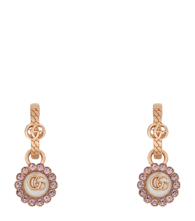 Gucci Crystal-Embellished GG Hoop Earrings | Harrods DK