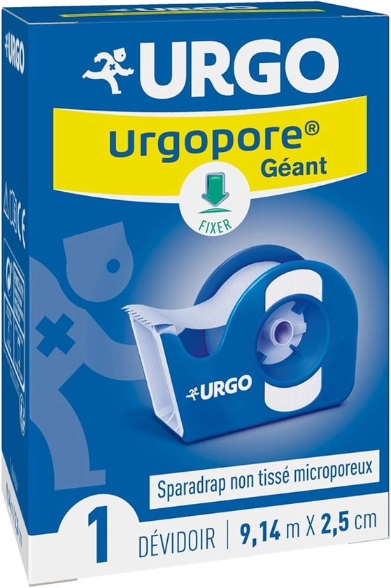 Urgo - Sparadrap avec Dévidoir - Fixation Pansements/Dispositifs - Microporeux - 9,14 m x 2,5 cm