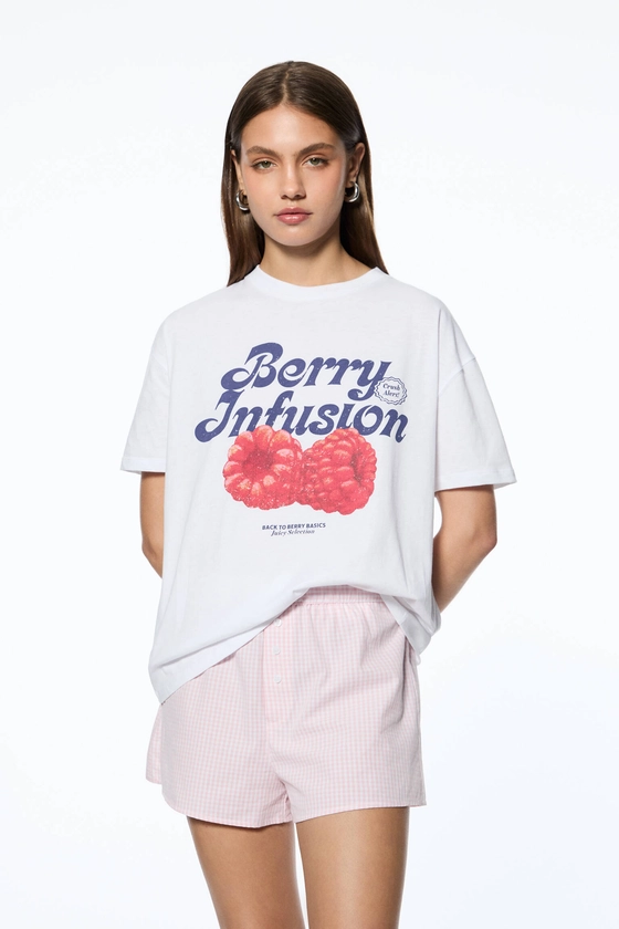 T-shirt manches courtes fruits - pull&bear
