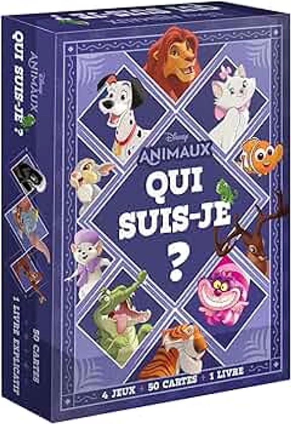 DISNEY ANIMAUX - "Qui suis-je ?" - Boîte de jeu de cartes