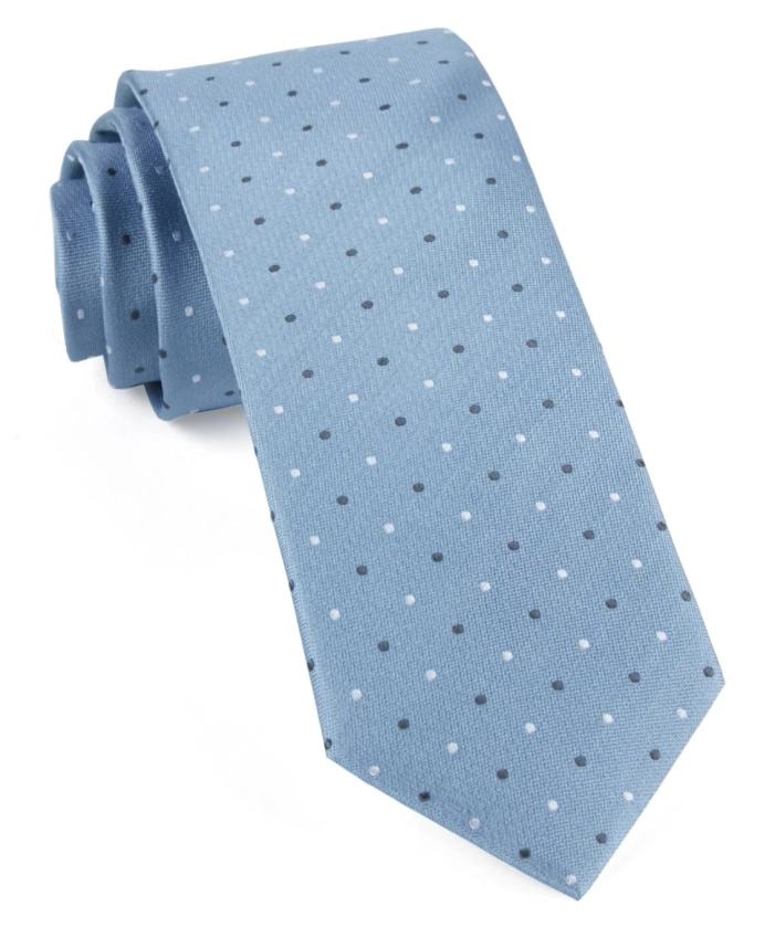 Suited Polka Dots Steel Blue Tie | Silk Ties | Tie Bar