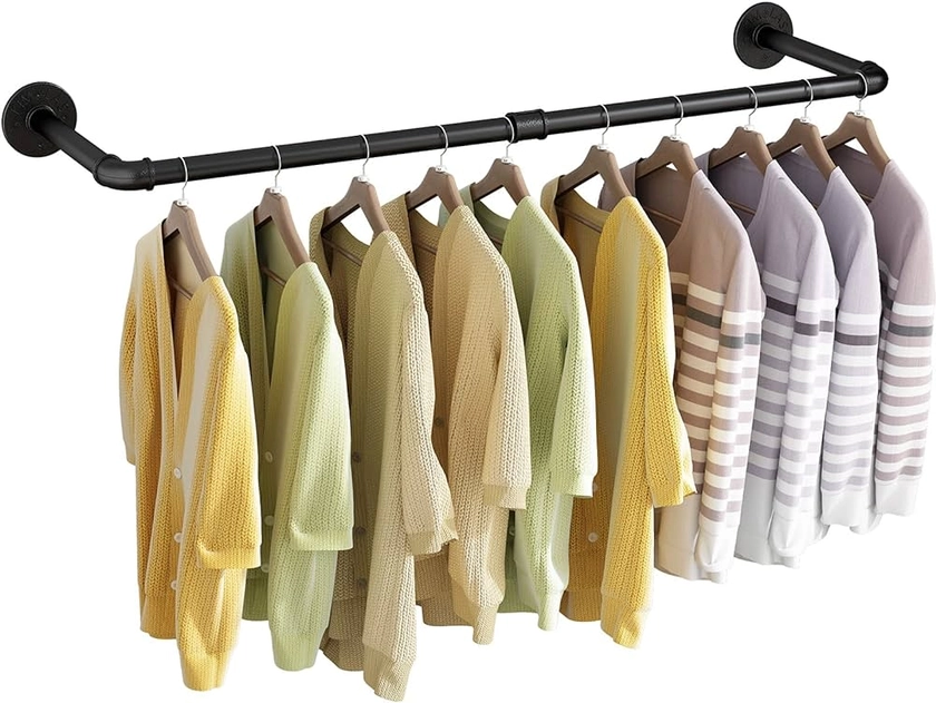 Amazon.com: UlSpeed Clothes rack, 38.4in Wall Mounted Industrial Pipe Clothing Rack, Garment Rack Space Saver Hanging, Heavy Duty Detachable Racks, Multi-Purpose Hanging Rack for Closet, 1 Pack : Home & Kitchen