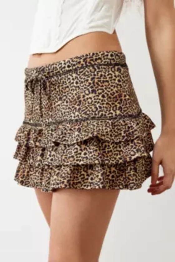 Archive At UO Leopard Print Rara Mini Skirt