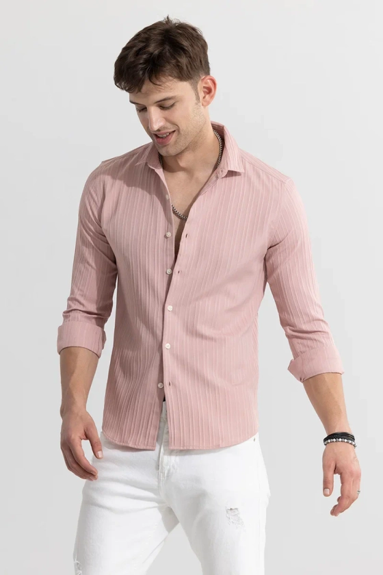 Clasp Striped Pink Shirt